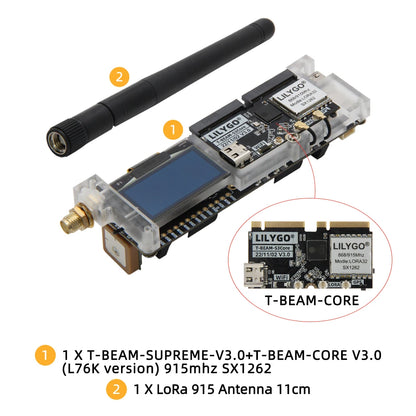 Placa Desarrollo LILYGO SoftRF T-Beam SUPREME ESP32-S3 LoRa (SX1262 868/915MHz) con GPS U-blox L76K, WiFi, Bluetooth, OLED 1.3"