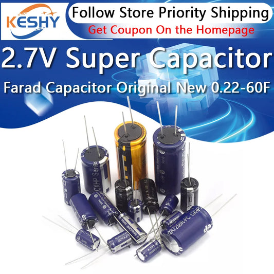 Supercapacitores Farad 2.7V - Varios Valores (0.5F a 60F)