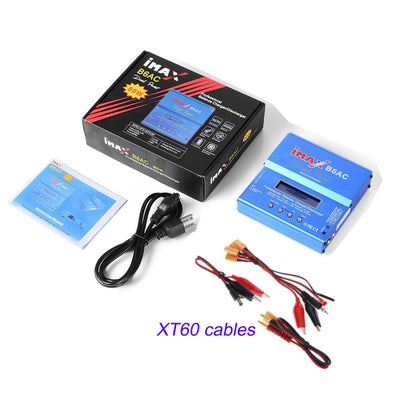 RC Charger IMax B6AC 80W  Lipo NiMh Li-ion Nicd Battery Balance Charger Digital LCD RC Discharger with15V/6A XT60 Charge Cable