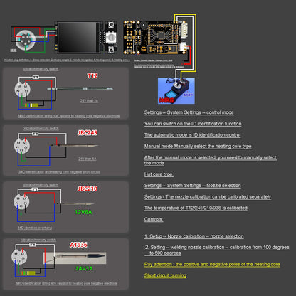 2 Inch T12 JBC245 210 936 Controller Board Color Display Digital Soldering Iron Soldering Station Control F/ 12V 24V HAKKO