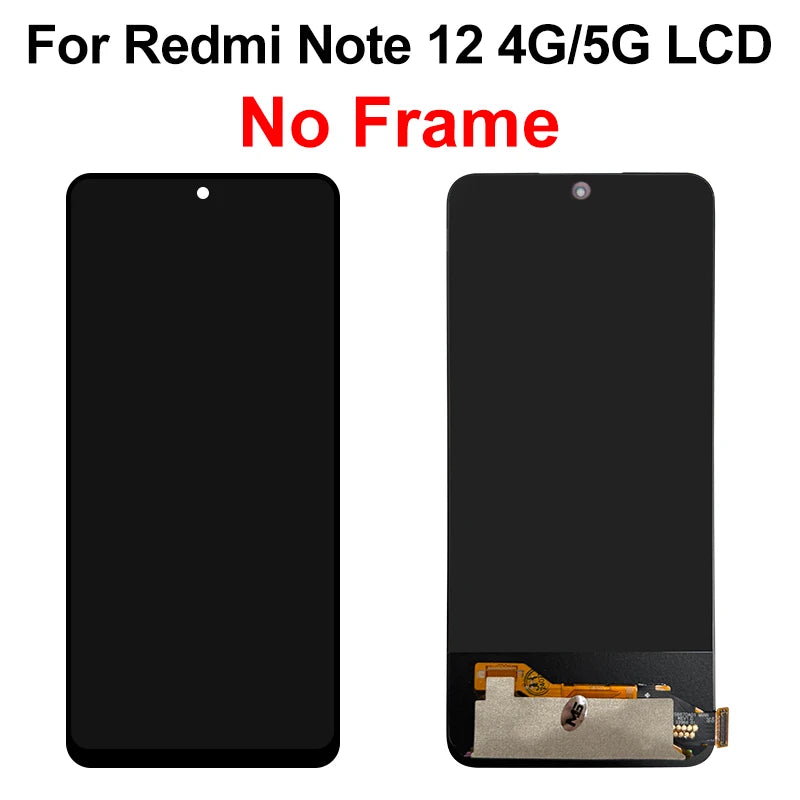 OLED For Xiaomi Redmi Note 12 5G Display 22111317I Touch Screen Digitizer For Redmi Note 12 4G LCD 23027RAD4I Replacement Parts