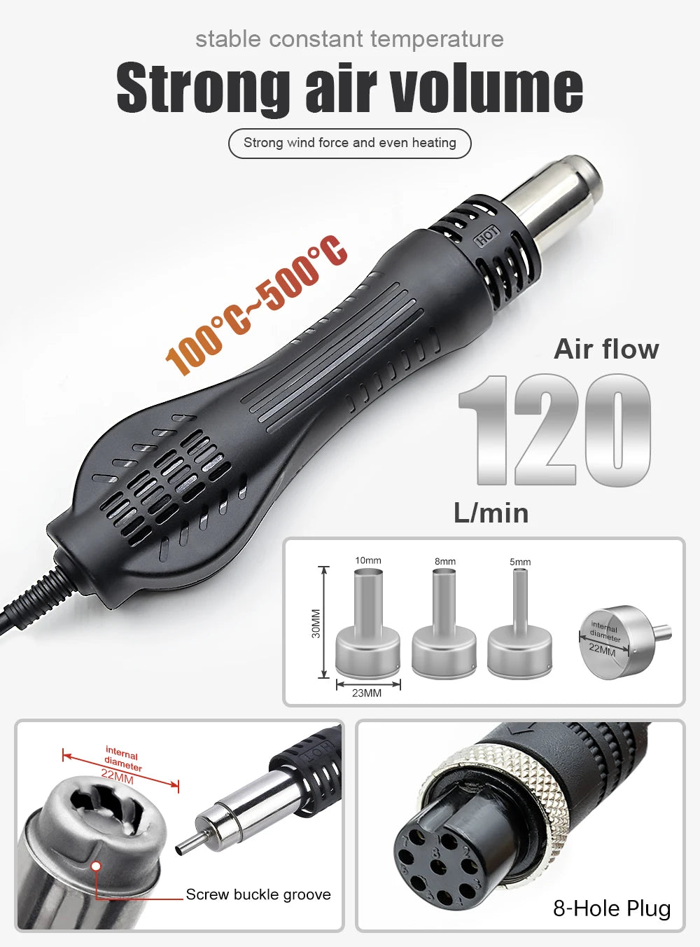 JCD 8586D Soldering Station 2 IN 1 750W Hot Air Gun LCD Dual Digital Display Electric Soldering Iron SMD Welding Rework Station