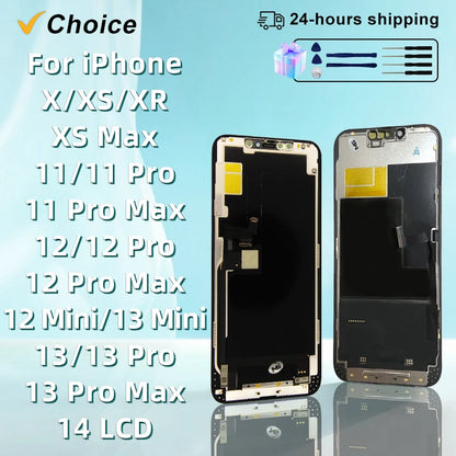 Pantalla OLED AAA+ con Digitalizador Táctil 3D Touch para iPhone X/XR/XS / 11 Pro / 12 Mini / 13 Pro Max / 14 Plus (Reemplazo LCD)