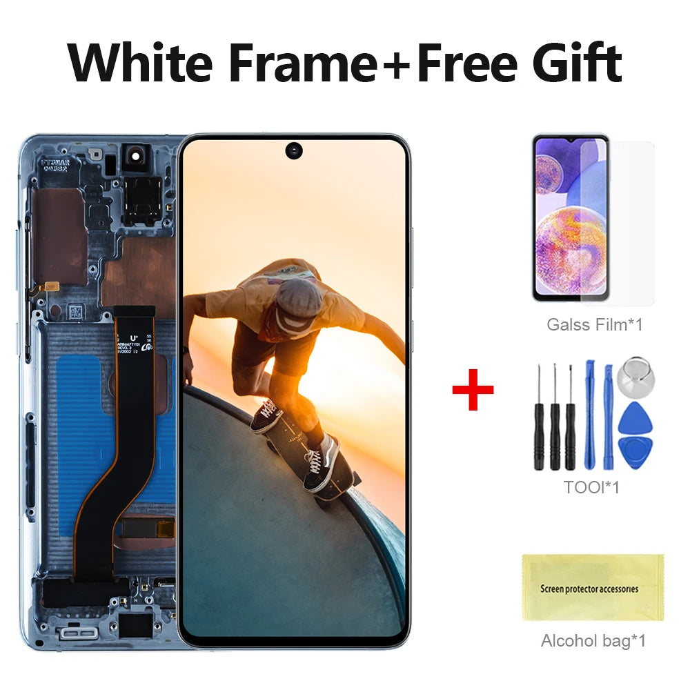 Pantalla AMOLED de 6,7 pulgadas para Samsung Galaxy S20 Plus LCD G985 G985F G985F/DS G986 LCD S20 + con montaje de digitalizador de cristal táctil