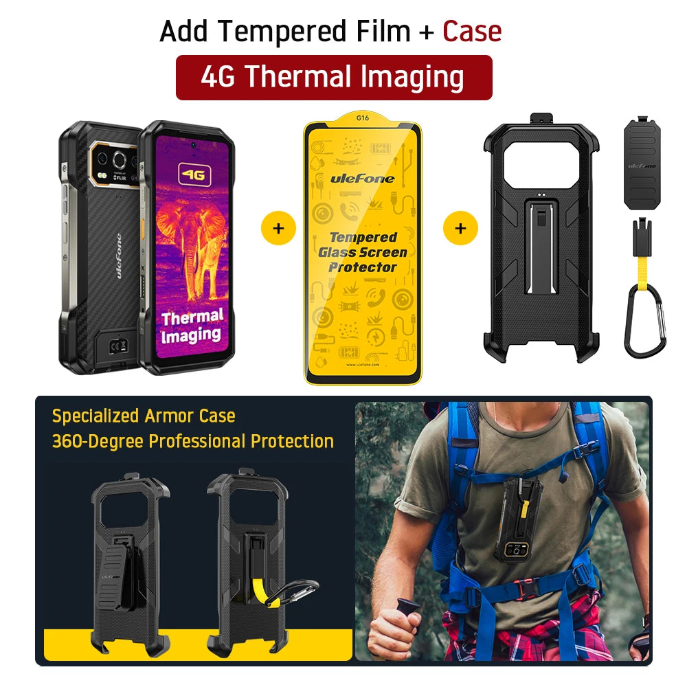 Celular Rugged Ulefone Armor 27T 4G con Cámara Térmica FLIR® y Visión Nocturna (10600mAh, 24GB/256GB, Android 14)