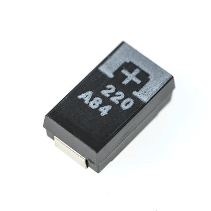 Capacitor Sólido Polímero SMD 220uF 10V Tipo D (7343) Bajo ESR - Lote 5 Piezas