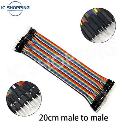 Cable Jumper Dupont (40 Unidades) Macho-Macho / Hembra-Hembra / Macho-Hembra para Arduino DIY Kit