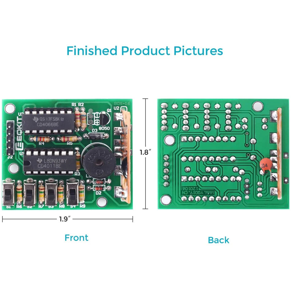 Kit DIY Módulo Electrónico Caja Musical 16 Tonos (BOX-16) para Práctica Soldadura Arduino
