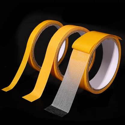 Cinta Adhesiva Doble Cara Transparente Fibra Rejilla Alta Viscosidad (Rollo 5 Metros)