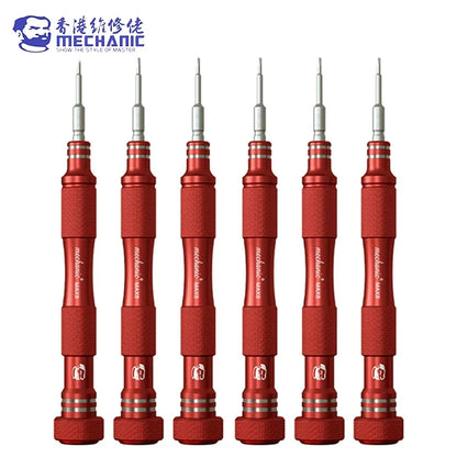 Destornillador Precisión Antideslizante MECHANIC MAX8 (Puntas 0.8 Torx / 0.6 Y / 1.2 Phillips / 1.5 Phillips / 2.5 Phillips / T2) para Reparación Móvil/Cámara