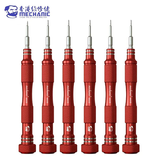 Destornillador Precisión Antideslizante MECHANIC MAX8 (Puntas 0.8 Torx / 0.6 Y / 1.2 Phillips / 1.5 Phillips / 2.5 Phillips / T2) para Reparación Móvil/Cámara