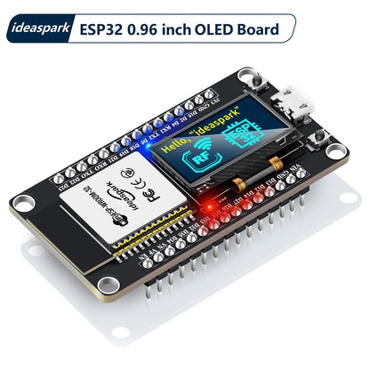 Placa Desarrollo IDEASPARK ESP32 (CH340) con Pantalla OLED 0.96", Módulo Inalámbrico WiFi+BLE, Micro USB para Arduino/Micropython