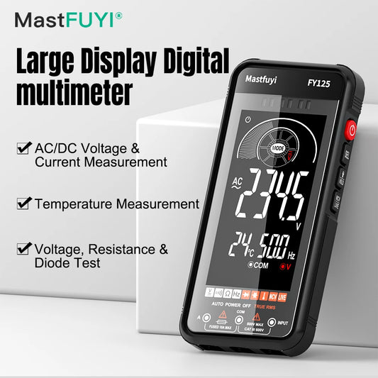Multímetro Digital Mastfuyi FY125 Auto Rango - Tester Voltaje NCV, Diodo, Resistencia