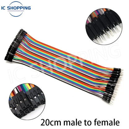 Cable Jumper Dupont (40 Unidades) Macho-Macho / Hembra-Hembra / Macho-Hembra para Arduino DIY Kit