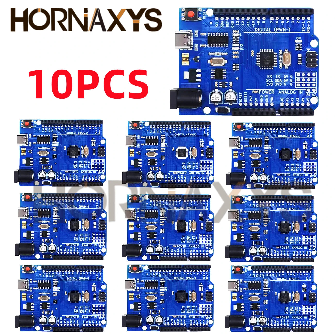 Placa Desarrollo UNO R3 (CH340G, MEGA328P-AU, 16MHz, Tipo C) con Cable USB para Arduino (1-10 Unidades)