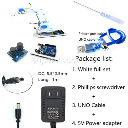 Kit Garra Brazo Robot Manipulador Mecánico Acrílico 4-DOF (Desarmado, para SG90/MG90S) Arduino STEAM