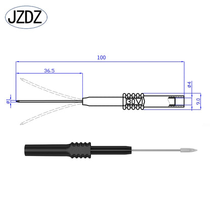 Puntas de Prueba JZDZ Flexibles (1mm) para Multímetro con Conector Banana Hembra 4mm (Par)