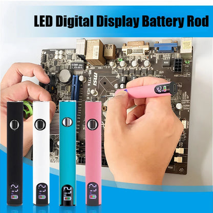 Kit Cautín Recargable USB (Batería Varilla Conector 510) Display LED, Voltaje Ajustable 3 Niveles, Herramienta DIY Reparación