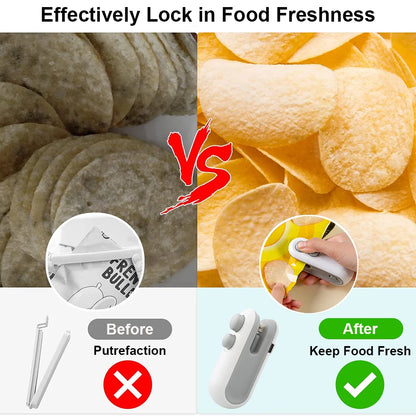 Mini Selladora Térmica Portátil para Bolsas Plásticas Alimentos (Clip Sellador Manual Embalaje)
