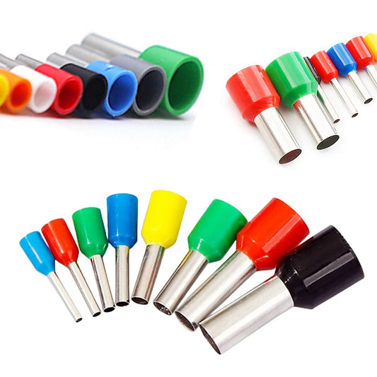 Set Terminales Tubulares Aislados VE Crimp (400-2120 Piezas/Caja) Conector Extremo Cable Eléctrico