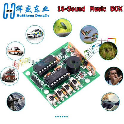 Kit DIY Módulo Electrónico Caja Musical 16 Tonos (BOX-16) para Práctica Soldadura Arduino