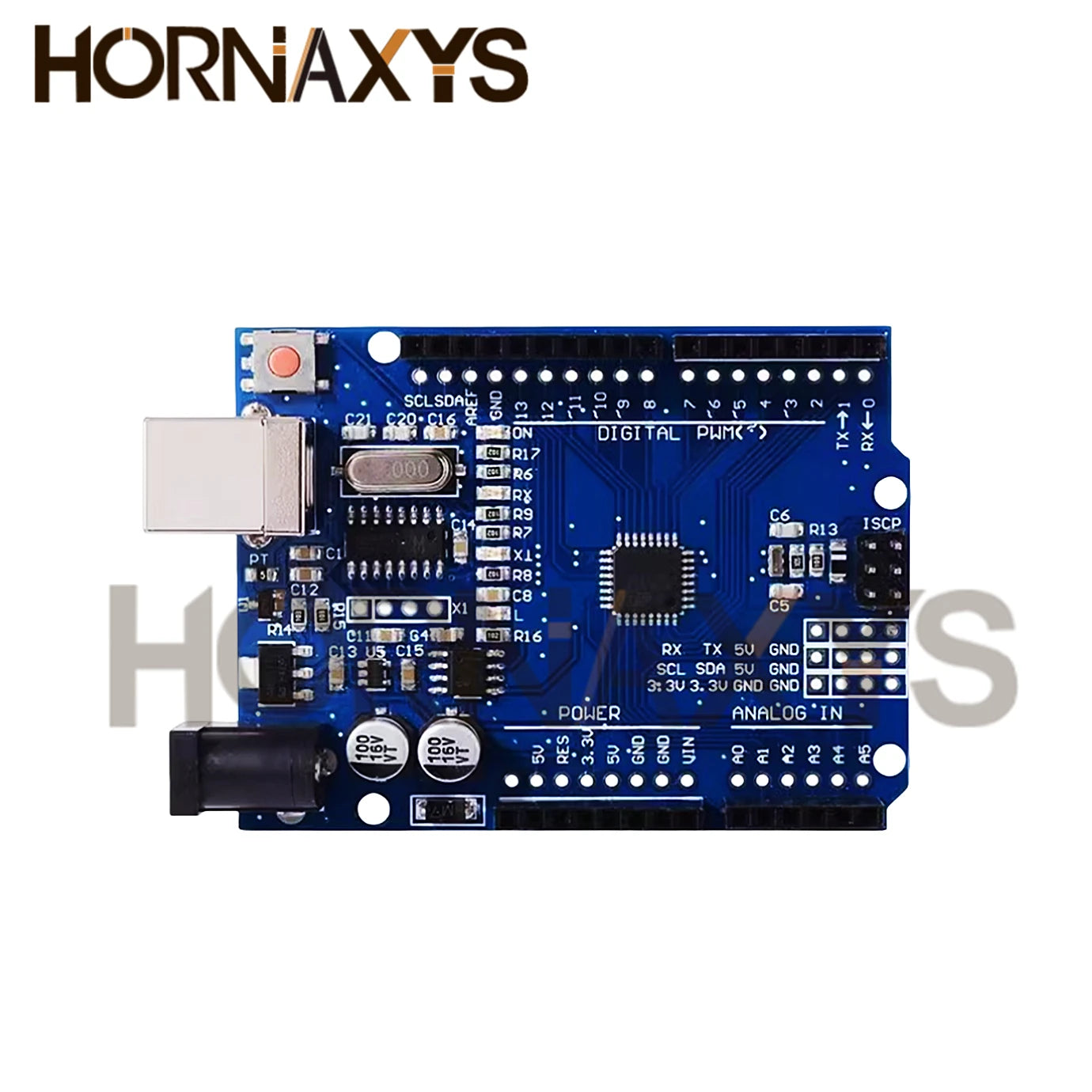 Placa Desarrollo UNO R3 (CH340G, MEGA328P-AU, 16MHz, Tipo C) con Cable USB para Arduino (1-10 Unidades)