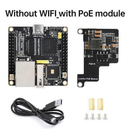 Placa Desarrollo Luckfox Lyra Ultra W (RK3506B, 8GB eMMC, WiFi6/PoE, Audio, DisplayPort, Linux)