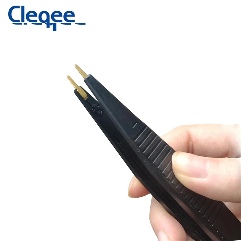 Pinzas Prueba SMD Cleqee P1510 para Componentes LCR Multímetro Tester Punta Sonda Cable