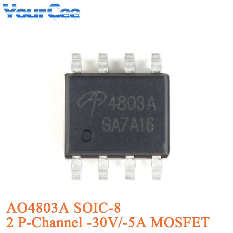 MOSFET Canal-P AO4407A SMD SOIC-8 30V 12A (Opciones AO44xx disponibles) - Lote 5/20 Piezas