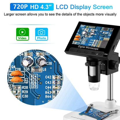 Elikliv EDM4 4.3" LCD Digital Microscope for Electronic 1000x Coin Magnifier Repair Microscope with LED Lights for PC Windows