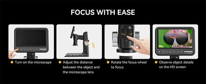 ELIKLIV ERM101 1600X 7" IPS Screen Digital Microscope for Electronics Soldering Microscope With 600℃ Heat Insulation Pad 32G