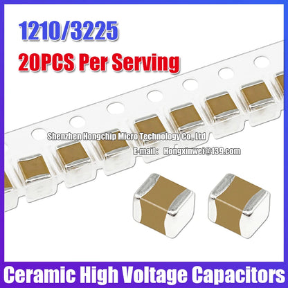 Capacitor Cerámico Alto Voltaje SMD 1210 (22uF 226K, 63V/100V, X7R 10%) MLCC No Polar - Pack 20 Unidades