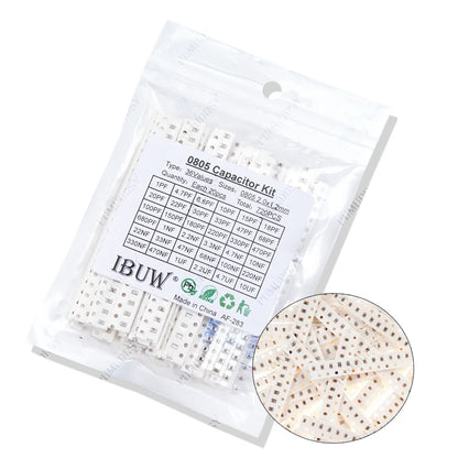 Kit Surtido Capacitor SMD (0603/0805/1206, 1pF-1uF, Varios Formatos: 16/36/50 Valores, 320/720/2500 Piezas)