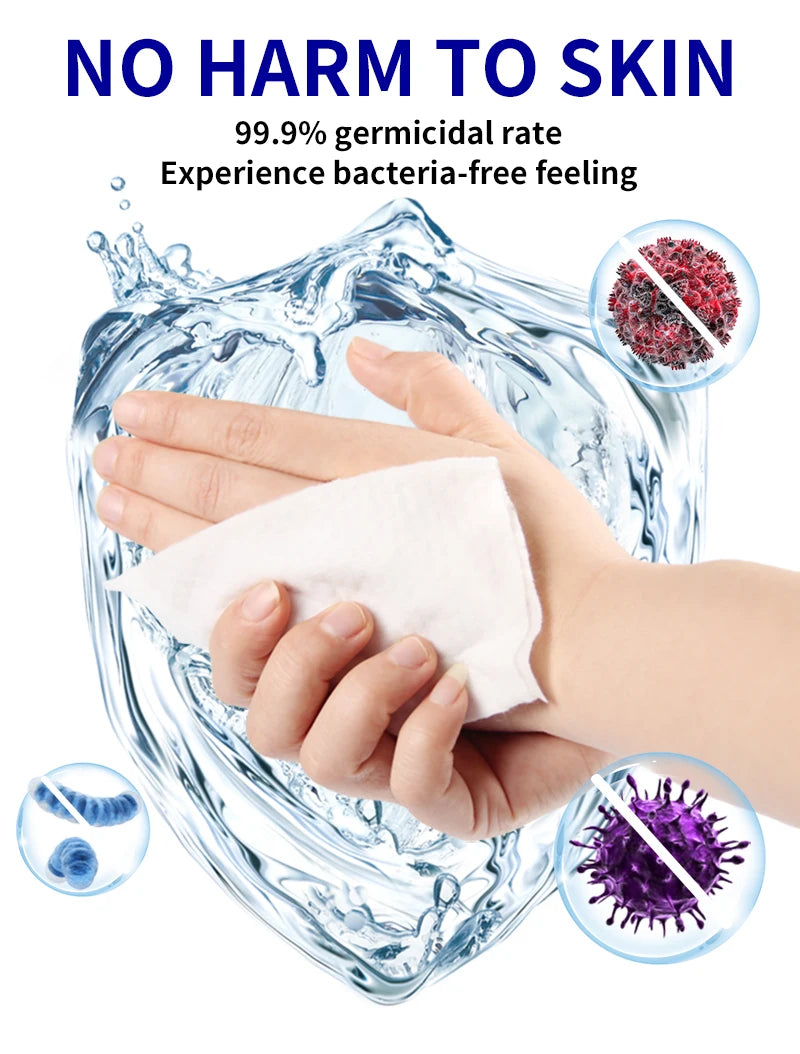 100pcs Alcohol Disinfectant Wipes, 70% Isopropyl Antibacterial Sanitizing Wipes for Hands & Surfaces, Kills 99.9% Germs, Extra T