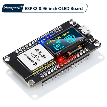 Placa Desarrollo IDEASPARK ESP32 (CH340) con Pantalla OLED 0.96", Módulo Inalámbrico WiFi+BLE, Micro USB para Arduino/Micropython
