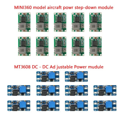 Lote 10 Pcs Mini Convertidor Buck DC-DC MINI360 + Módulo Boost MT3608 DC-DC Ajustable