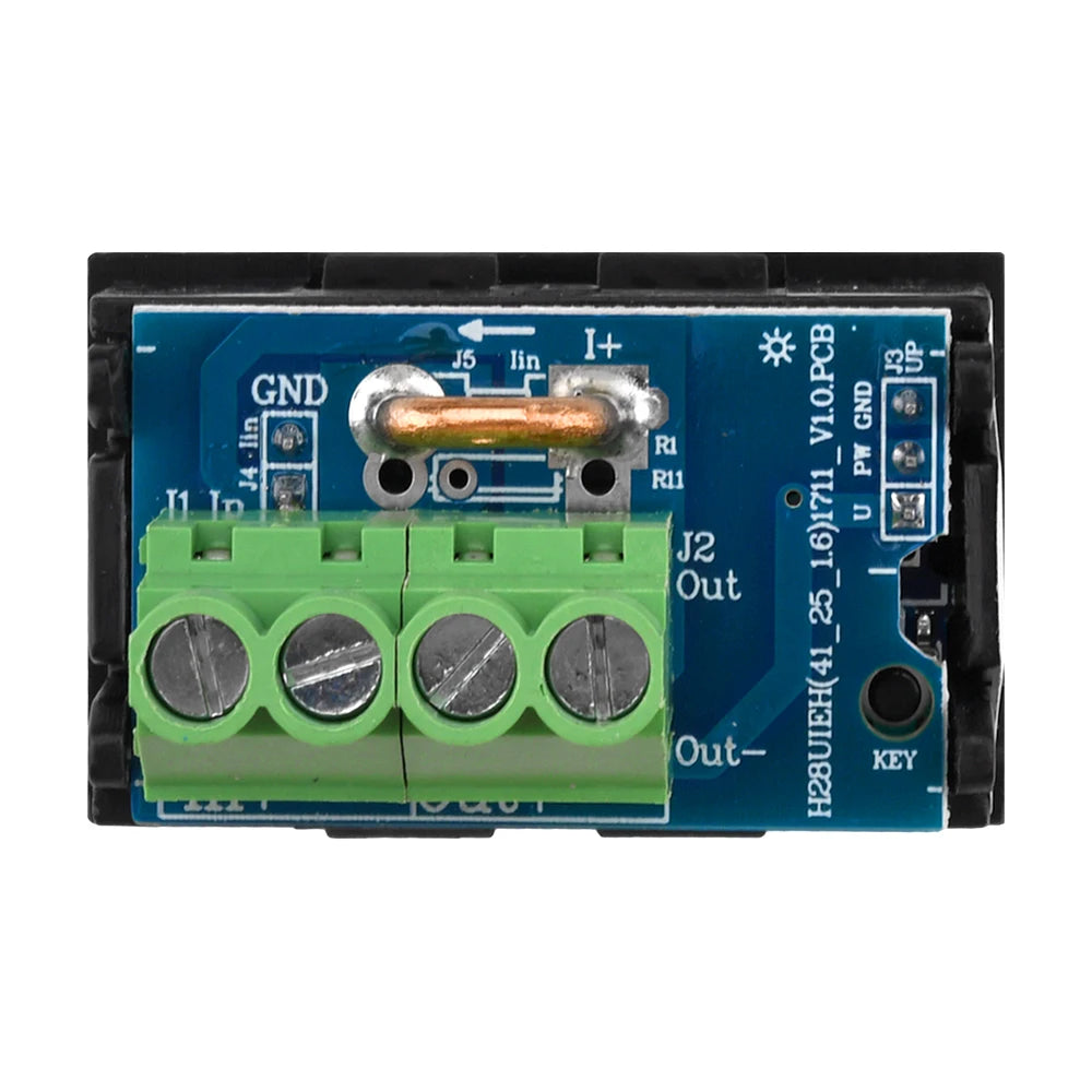 Voltímetro Amperímetro Digital DC (7-100V, 20A/50A Shunt Integrado) - Panel Display LED Dual 0.28"