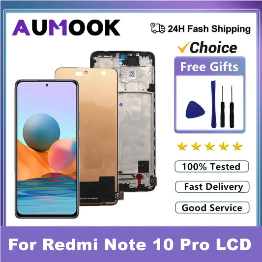 AMOLED Display Screen for Xiaomi Redmi Note 10 Pro M2101K6G M2101K6R LCD Display Touch Screen for Redmi Note 10 Pro Replacement