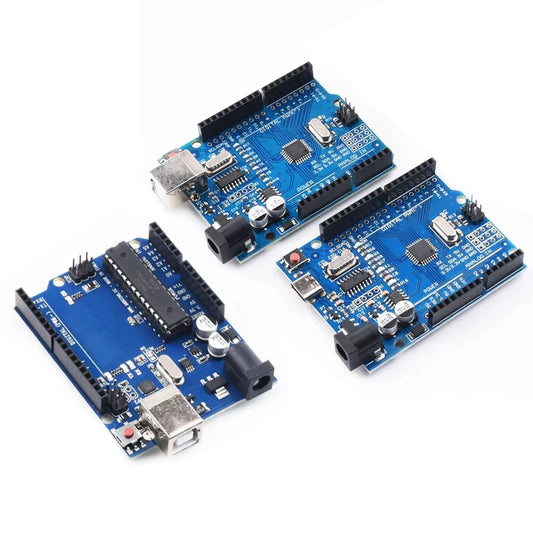 Placa Desarrollo UNO R3 (ATMEGA328P, CH340/ATEGA16U2) compatible Arduino con Cable + Placa Expansión Proto Shield R3/R4
