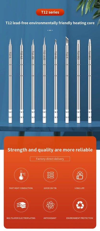 T12 Soldering Iron Tips Welding Tools Electric Soldering Iron For Hakko FX951 T12 Soldering Station Kits