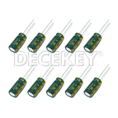 Capacitor Electrolítico Aluminio Alta Frecuencia Bajo ESR (1000uF, 25V/35V/50V) - Pack 10 Unidades