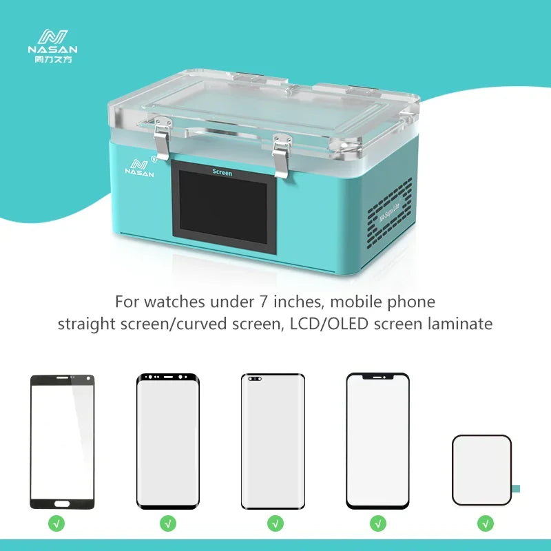 Máquina Laminadora Vacío Nasan NA-SUPA Lite + Removedor Burbujas NA-B2 + Separador NA-SP23 Ultra para Pantalla LCD Plana/Curva Reparación