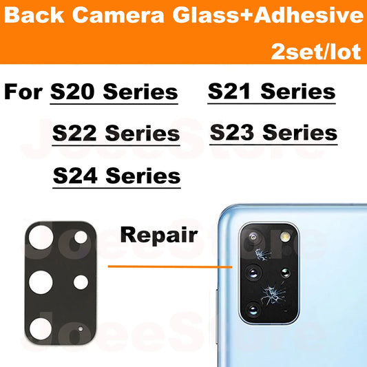 2 Juegos de Lentes de Cristal para Cámara Trasera para Samsung Galaxy (Varias Series)