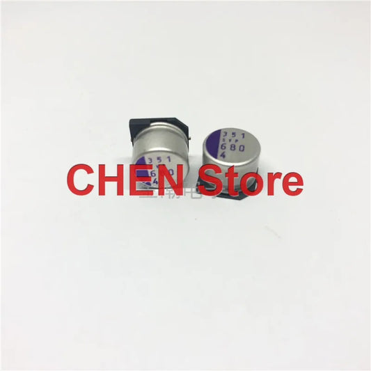 Capacitor Electrolítico Sólido Polímero SMD Sanyo OS-CON SVP (680uF, 4V, 10x8mm) Bajo ESR - Pack 20/50 Unidades