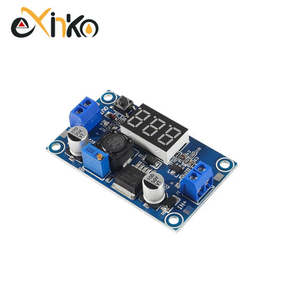 Lote 5/10 Pcs Módulo Convertidor Buck LM2596 DC-DC Step-Down con Voltímetro LED 4.0-40V a 1.3-37V
