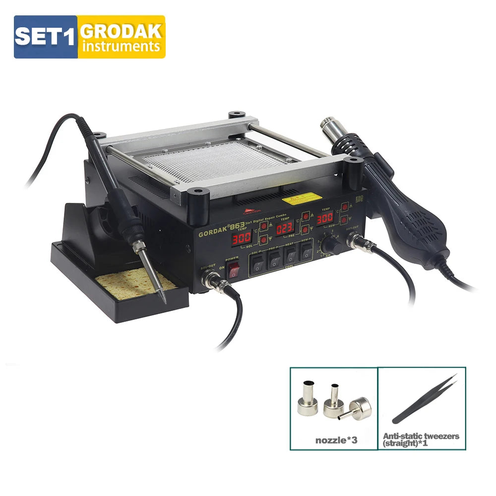 100% Original GORDAK 863 3 in 1 Welding Station Hot Air Rework Station Preheating Station For Soldering&Soldering Iron Electric