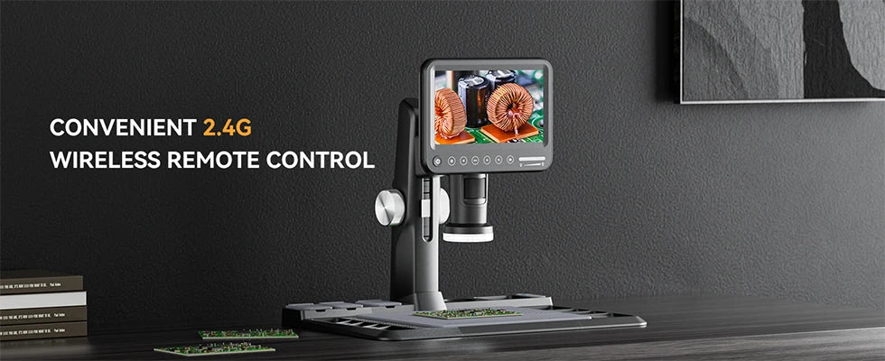 ELIKLIV ERM101 1600X 7" IPS Screen Digital Microscope for Electronics Soldering Microscope With 600℃ Heat Insulation Pad 32G