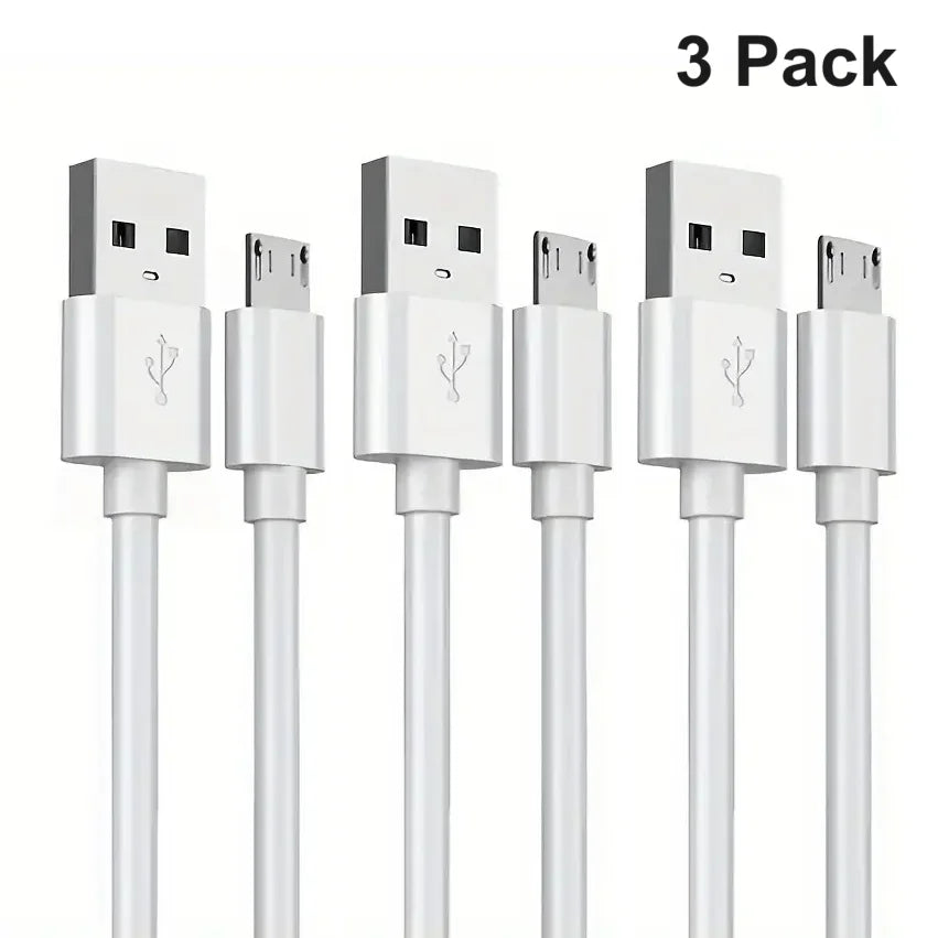 Cable Carga USB A a Micro USB (1 Metro / 3 Pies) (Pack 3 Unidades)