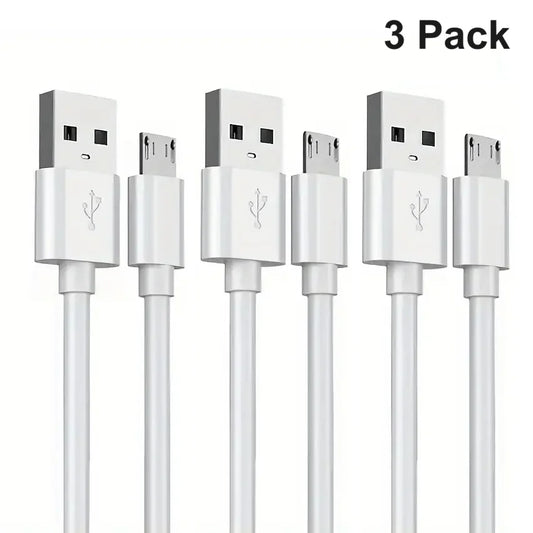Cable Carga USB A a Micro USB (1 Metro / 3 Pies) (Pack 3 Unidades)