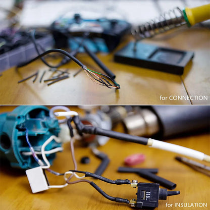 Kit Tubo Termoretráctil 2:1 Envoltura Cable Aislante Protección Conexión (127/530/580 Piezas) (Opción Pistola Aire Caliente)